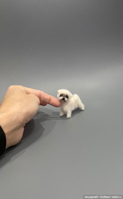 Болонка — Валяные игрушки из шерсти: сухое валяние (фото 4)