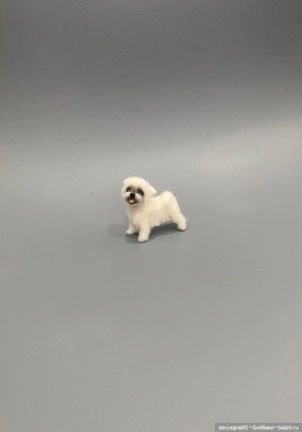 Болонка — Валяные игрушки из шерсти: сухое валяние (фото 8)