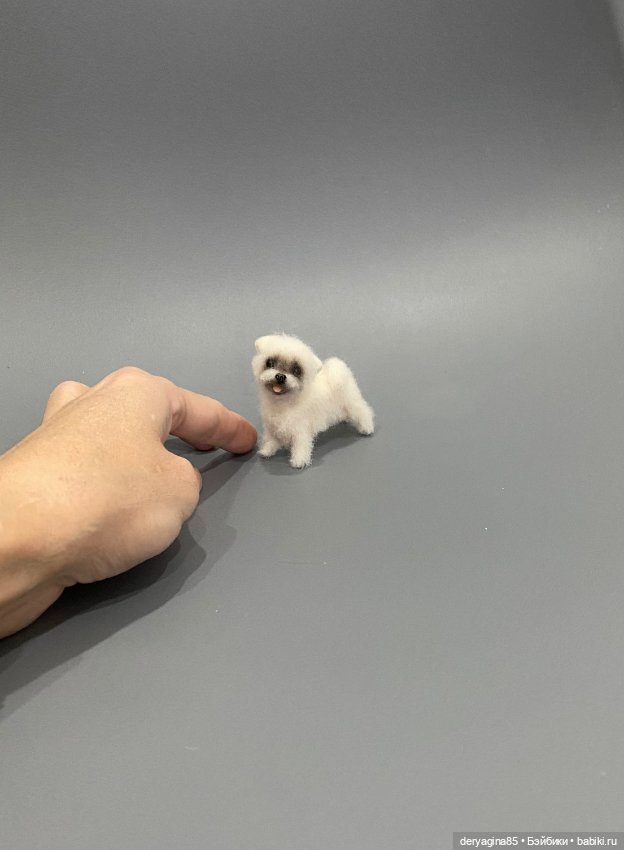 Болонка — Валяные игрушки из шерсти: сухое валяние (фото 3)