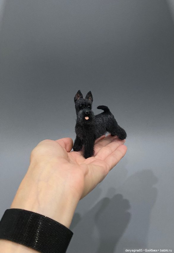 Шнауцер — Валяные игрушки из шерсти: сухое валяние (фото 8)