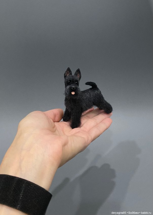 Шнауцер — Валяные игрушки из шерсти: сухое валяние (фото 7)