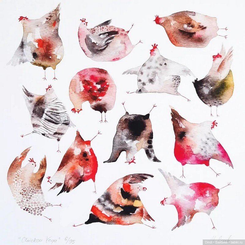 Курочки от Martyna Czub — Живопись и графика: творчество художников (фото 8)