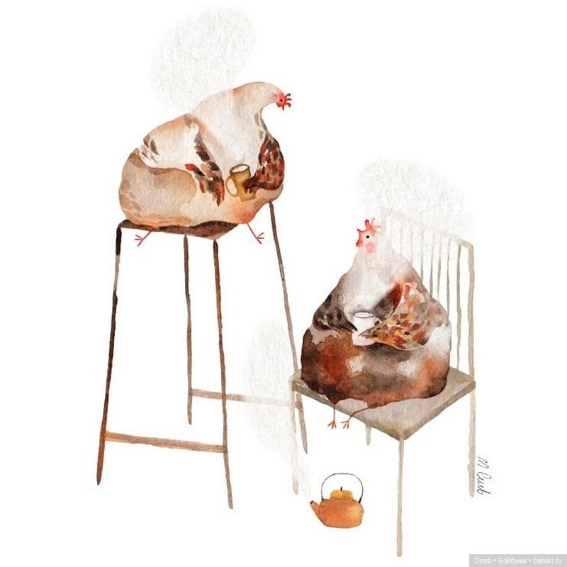 Курочки от Martyna Czub — Живопись и графика: творчество художников