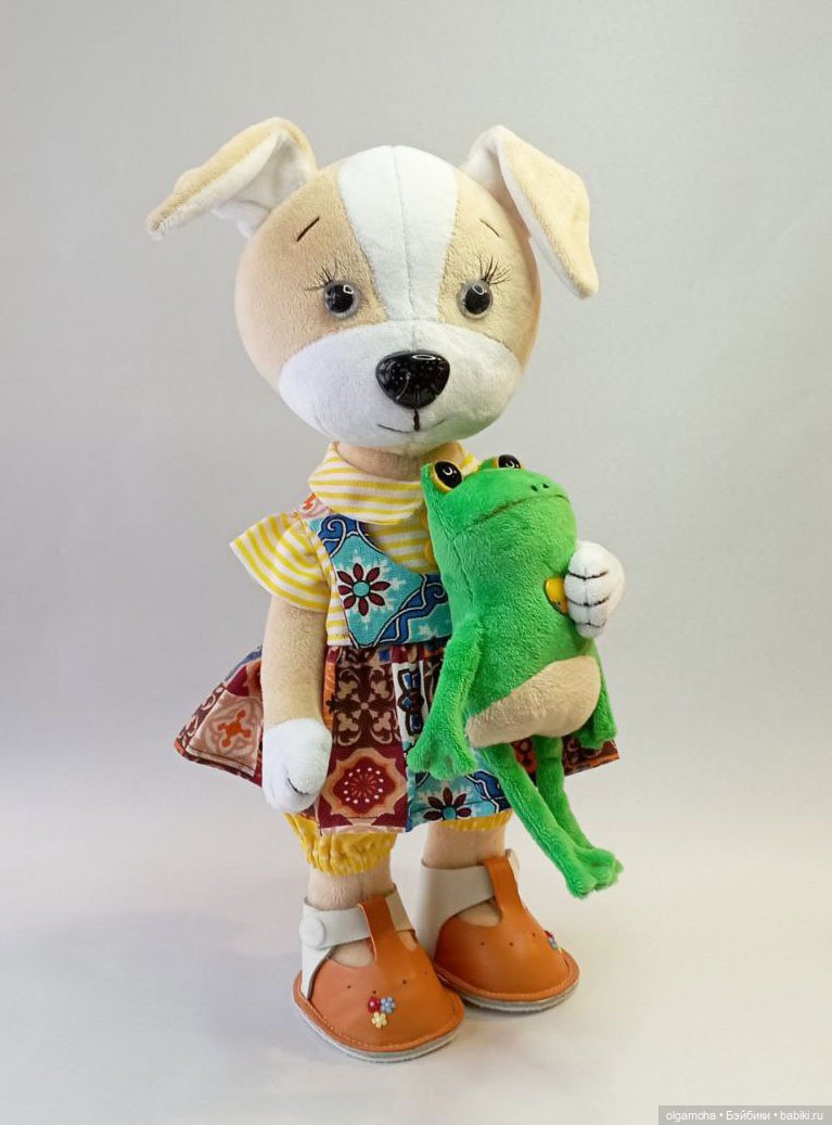 Собачки Белочка и Дружок — Текстильные игрушки и примитивы: кофейные