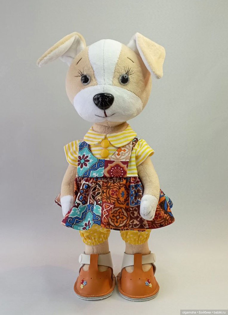 Собачки Белочка и Дружок — Текстильные игрушки и примитивы: кофейные (фото 2)