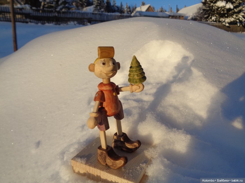 Буратино на ходулях — Авторские куклы из дерева (фото 2)