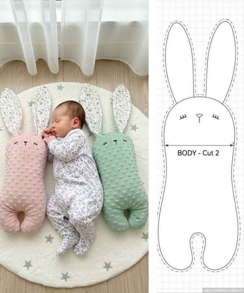 Выкройка зайки — Выкройка зайца и кролика: Тильда