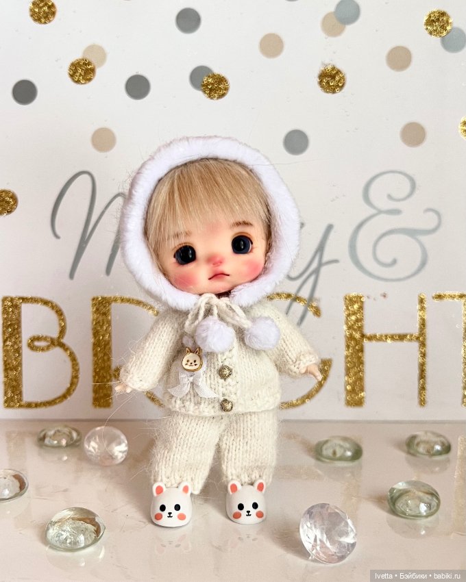 Снежный Зайка 🐰 — Куклы и тела Obitsu 11 (Ob11): гибриды (фото 3)