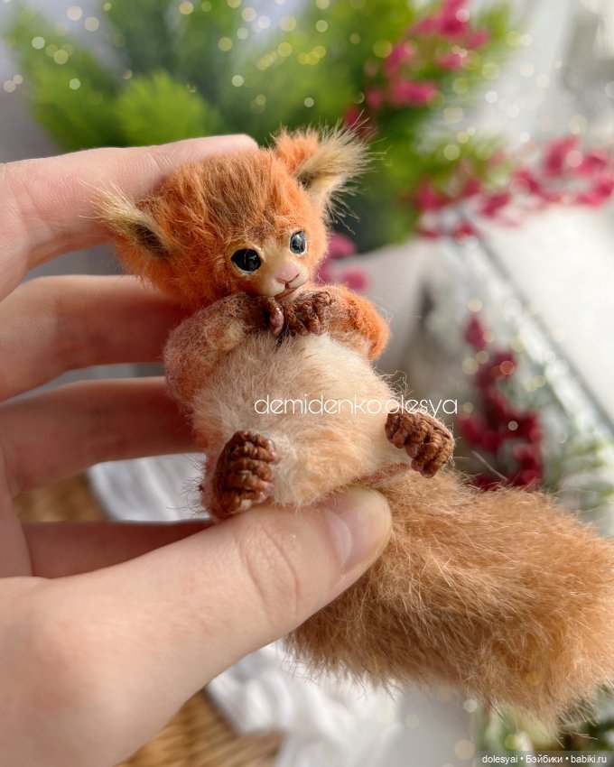 Бельчонок Хурма 🧡🐿️ — Игрушки в смешанной технике (мех и глина): Арт (фото 2)