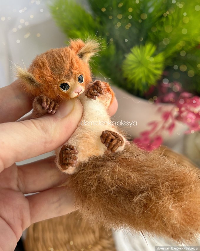 Бельчонок Хурма 🧡🐿️ — Игрушки в смешанной технике (мех и глина): Арт