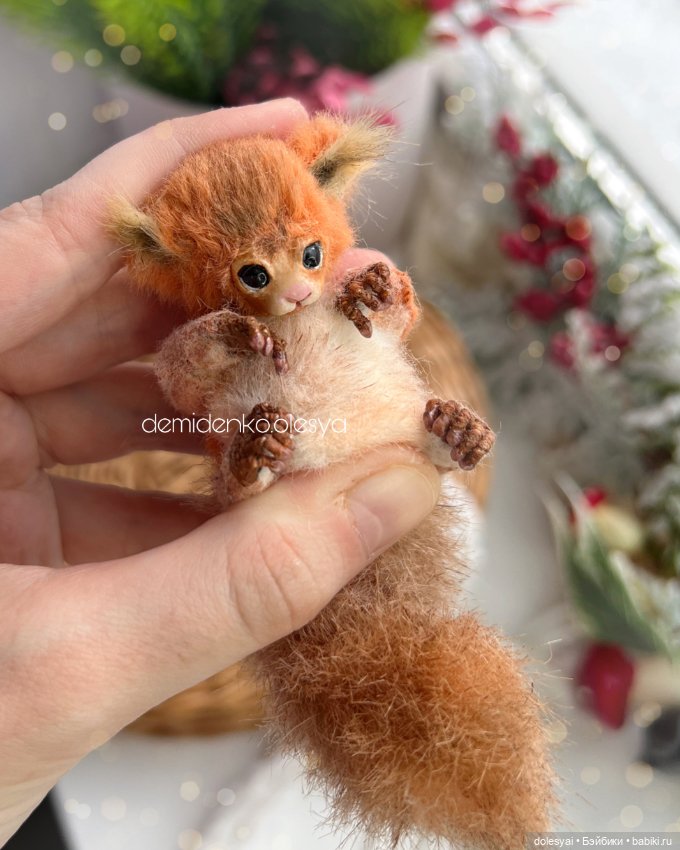 Бельчонок Хурма 🧡🐿️ — Игрушки в смешанной технике (мех и глина): Арт (фото 5)