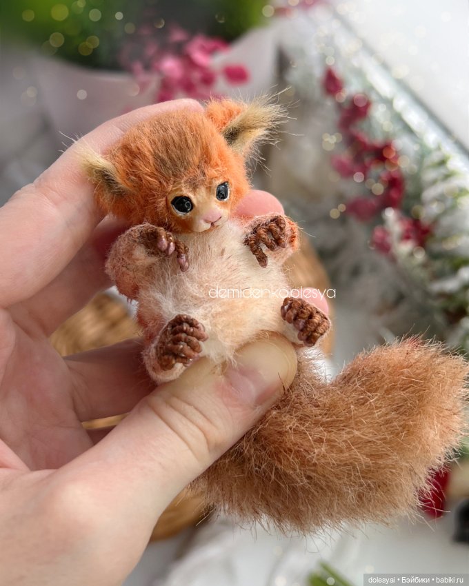 Бельчонок Хурма 🧡🐿️ — Игрушки в смешанной технике (мех и глина): Арт (фото 4)