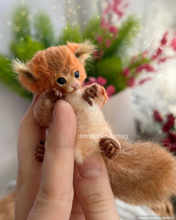 Бельчонок Хурма 🧡🐿️ — Игрушки в смешанной технике (мех и глина): Арт (фото 3)