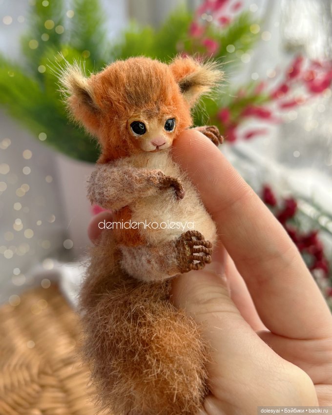 Бельчонок Хурма 🧡🐿️ — Игрушки в смешанной технике (мех и глина): Арт (фото 6)