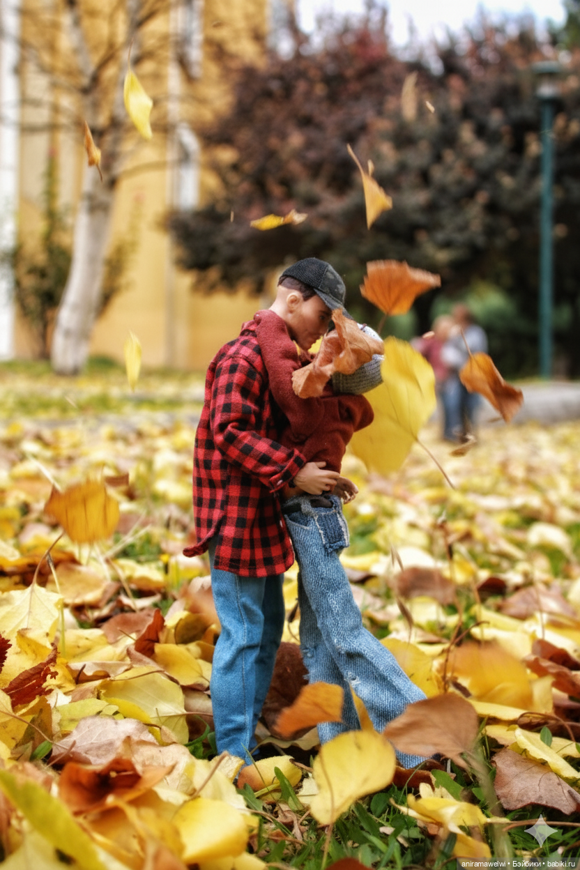 Саша и Женя. Прогулка в осеннем парке (фото 5)