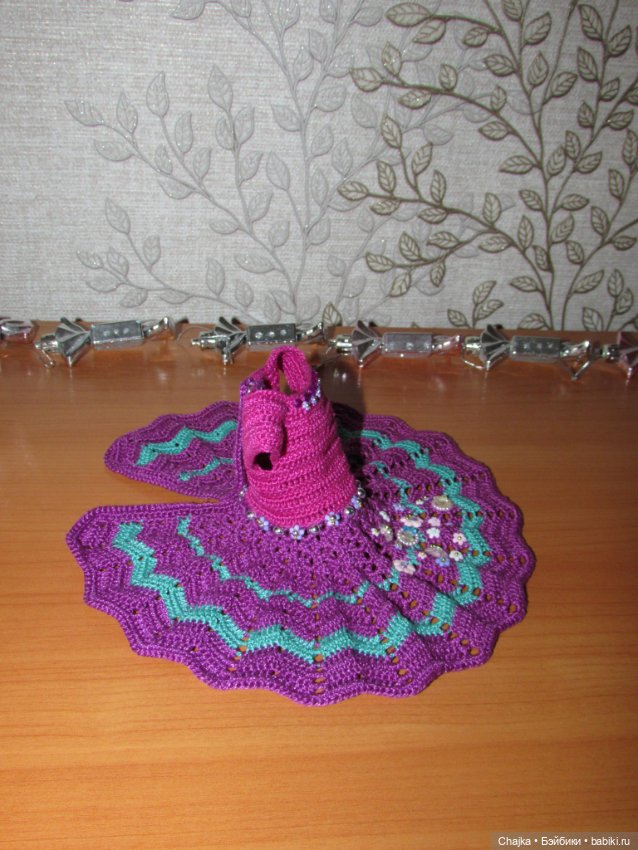 Авторское вязаное платье на кукол Хейди Плюсчок 26 см - Heidi Plusczok 26 см