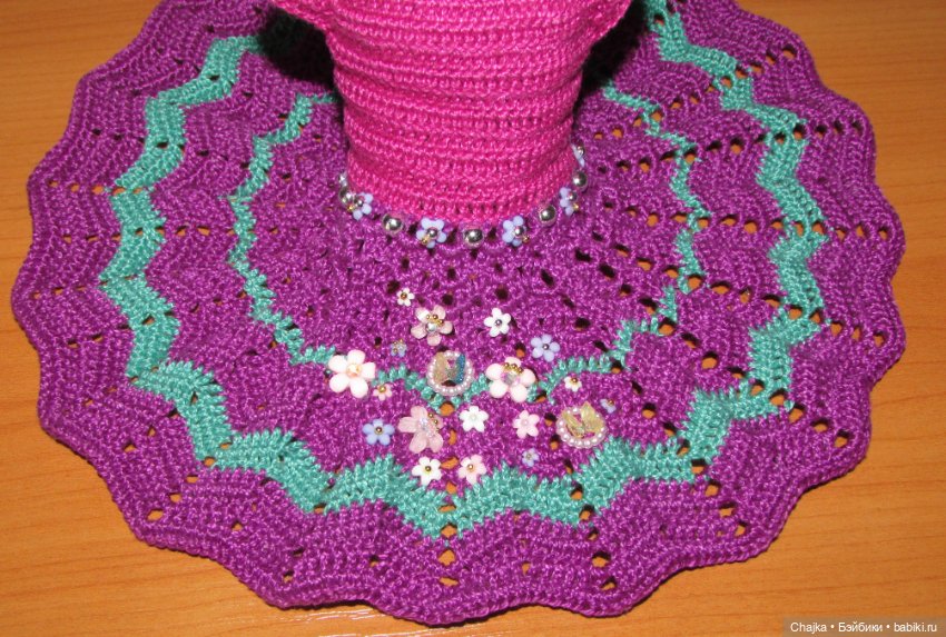 Авторское вязаное платье на кукол Хейди Плюсчок 26 см - Heidi Plusczok 26 см