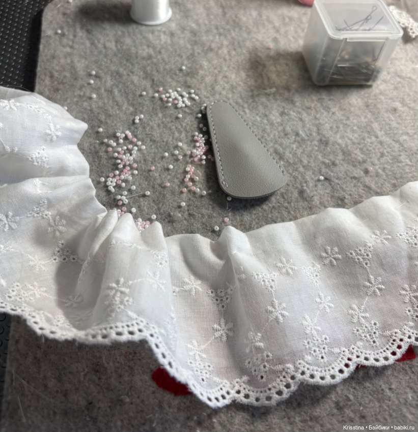 Шью воротничок и чепчик в антикварном стиле 🧵 (фото 9)