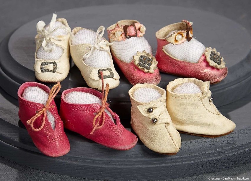 Обувь для антикварных кукол.часть вторая