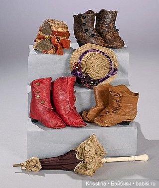 Обувь для антикварных кукол,часть три