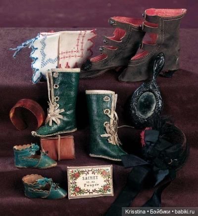 Обувь для антикварных кукол.часть вторая