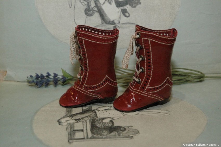 Обувь для антикварных кукол,часть три