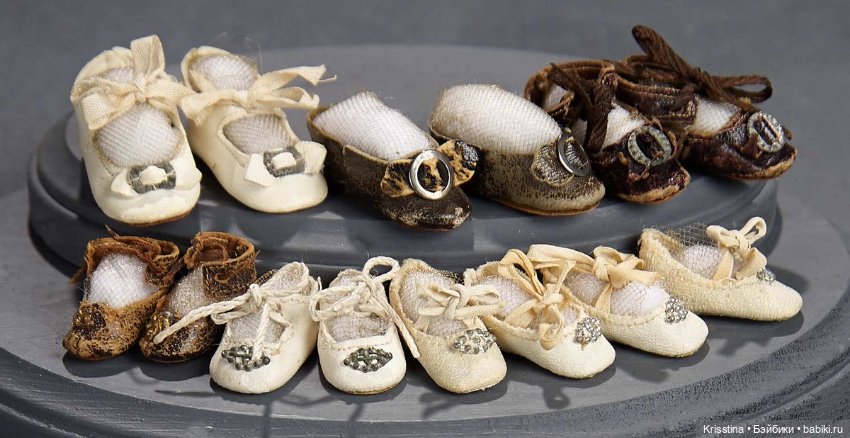Обувь для антикварных кукол.часть вторая