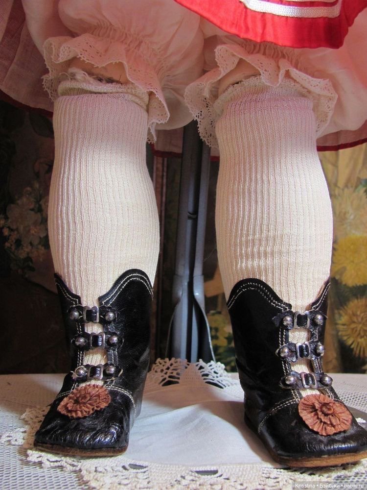 Обувь для антикварных кукол.часть вторая