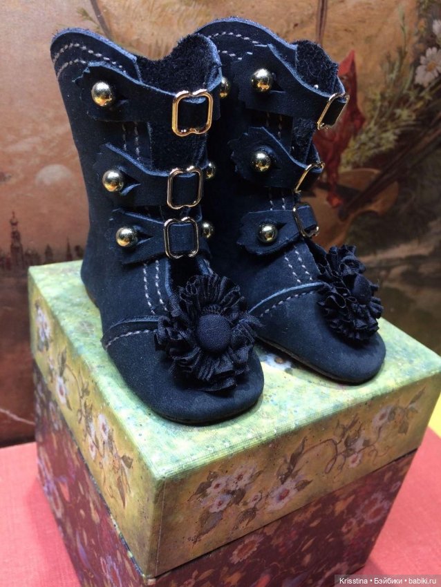 Обувь для антикварных кукол.часть вторая