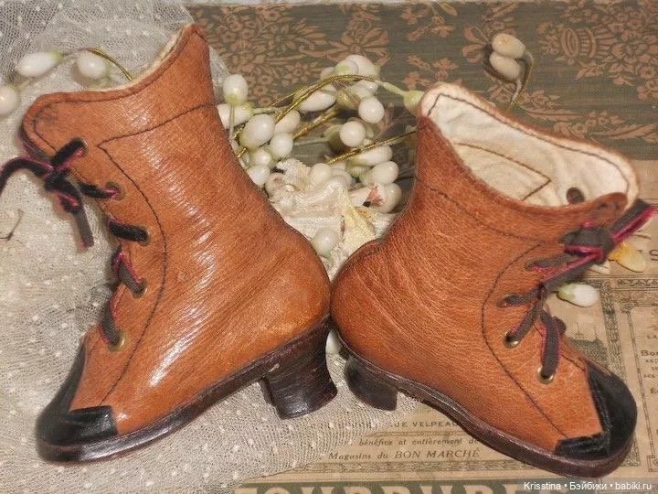 Обувь для антикварных кукол.часть вторая