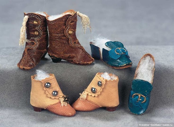 Обувь для антикварных кукол.часть вторая