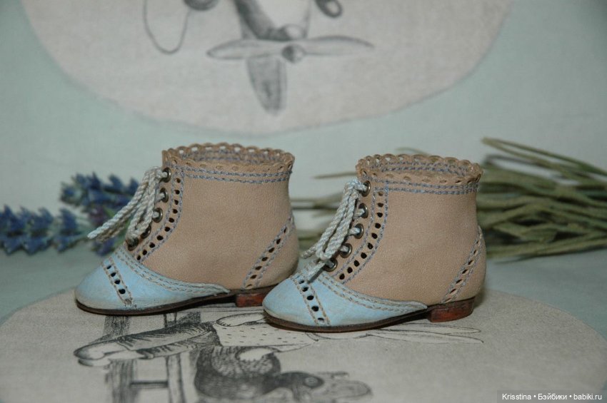 Обувь для антикварных кукол,часть три