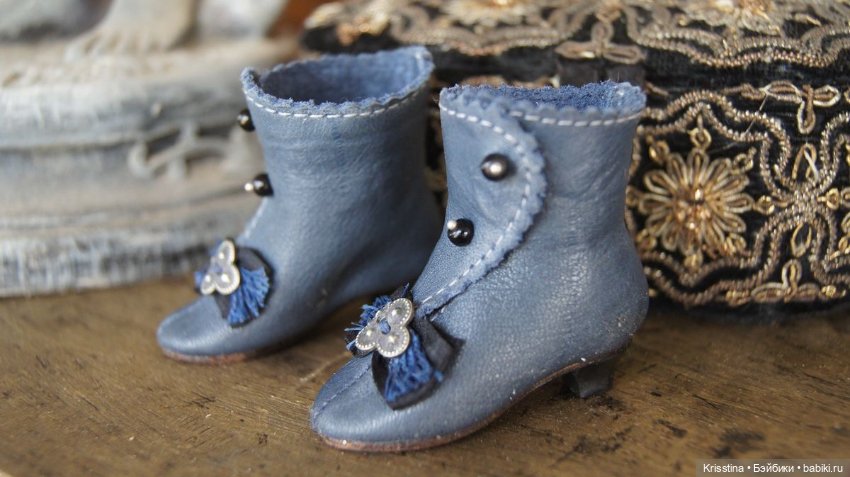 Обувь для антикварных кукол.часть вторая