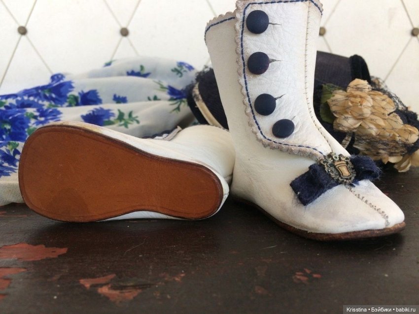 Обувь для антикварных кукол.часть вторая