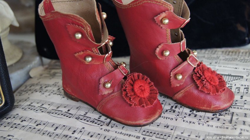 Обувь для антикварных кукол.часть вторая