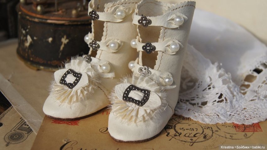 Обувь для антикварных кукол.часть вторая