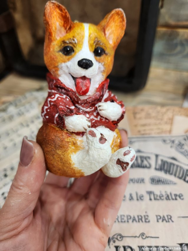 Ватная игрушка Корги — Ватные игрушки на елку: ретро (фото 4)