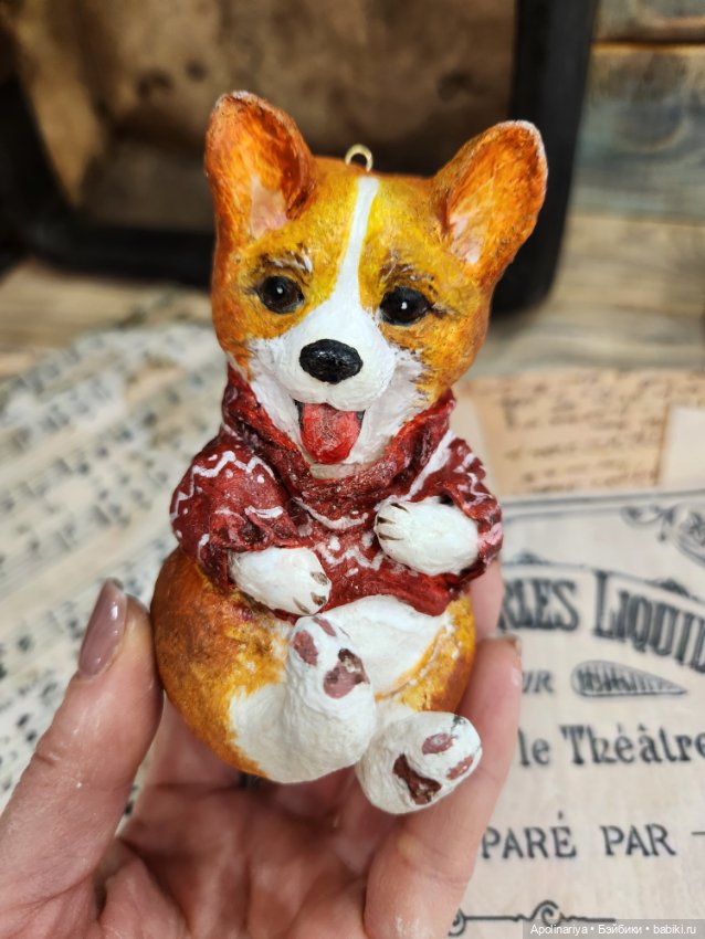 Ватная игрушка Корги — Ватные игрушки на елку: ретро (фото 8)