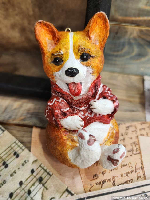 Ватная игрушка Корги — Ватные игрушки на елку: ретро (фото 9)