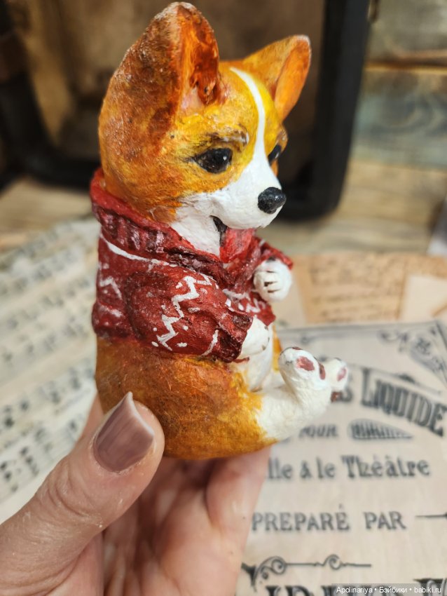 Ватная игрушка Корги — Ватные игрушки на елку: ретро (фото 5)