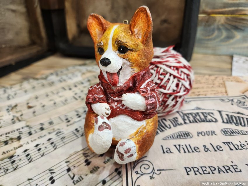 Ватная игрушка Корги — Ватные игрушки на елку: ретро (фото 10)