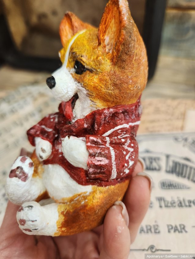 Ватная игрушка Корги — Ватные игрушки на елку: ретро (фото 6)