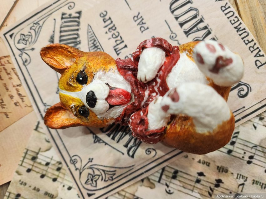 Ватная игрушка Корги — Ватные игрушки на елку: ретро