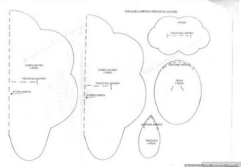 Выкройка овечки — Выкройки разных животных: драконы (фото 4)