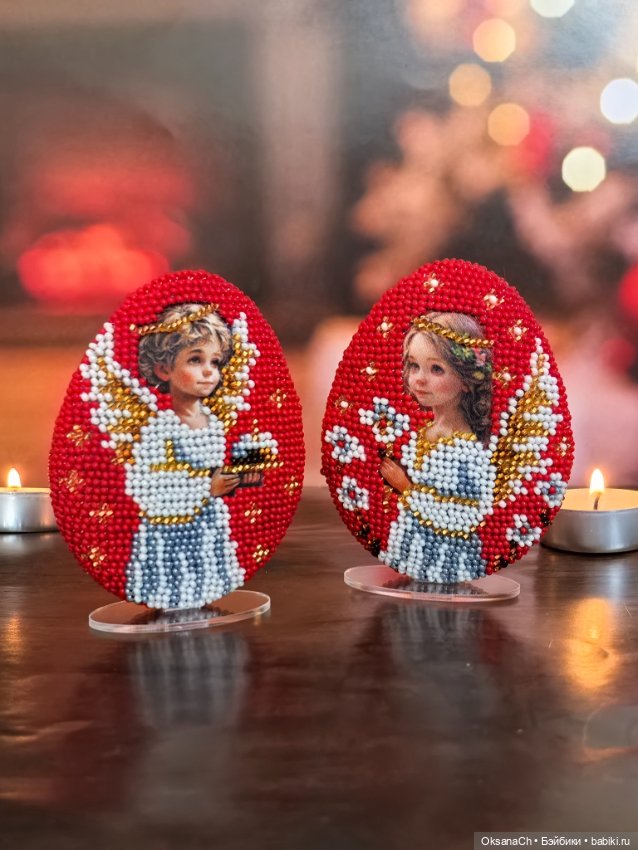 Ангелочки. Вышивка бисером