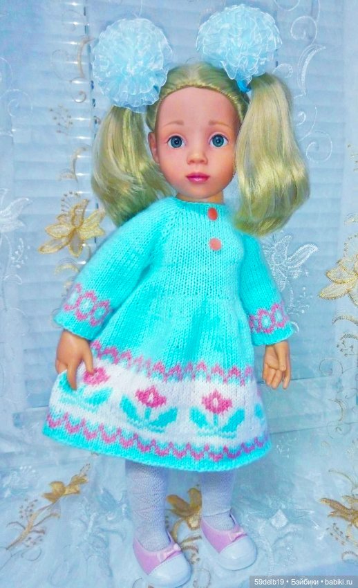 Вяжу кофту с жаккардом для ГОТЦ 50 см (фото 2)