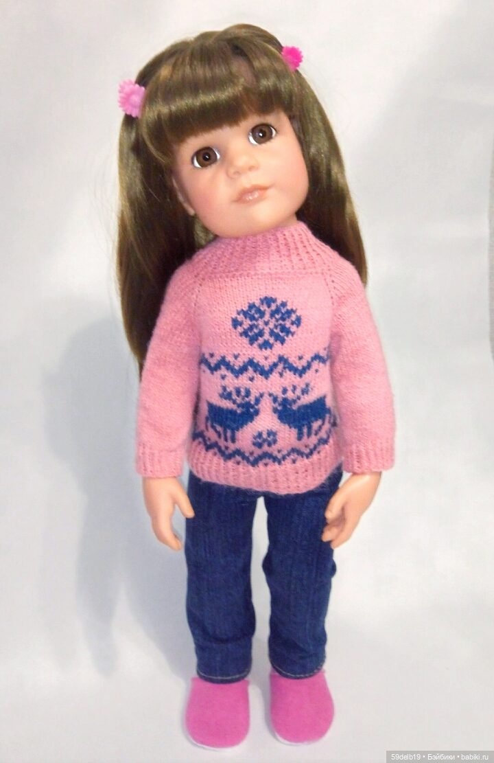 Вяжу кофту с жаккардом для ГОТЦ 50 см (фото 10)