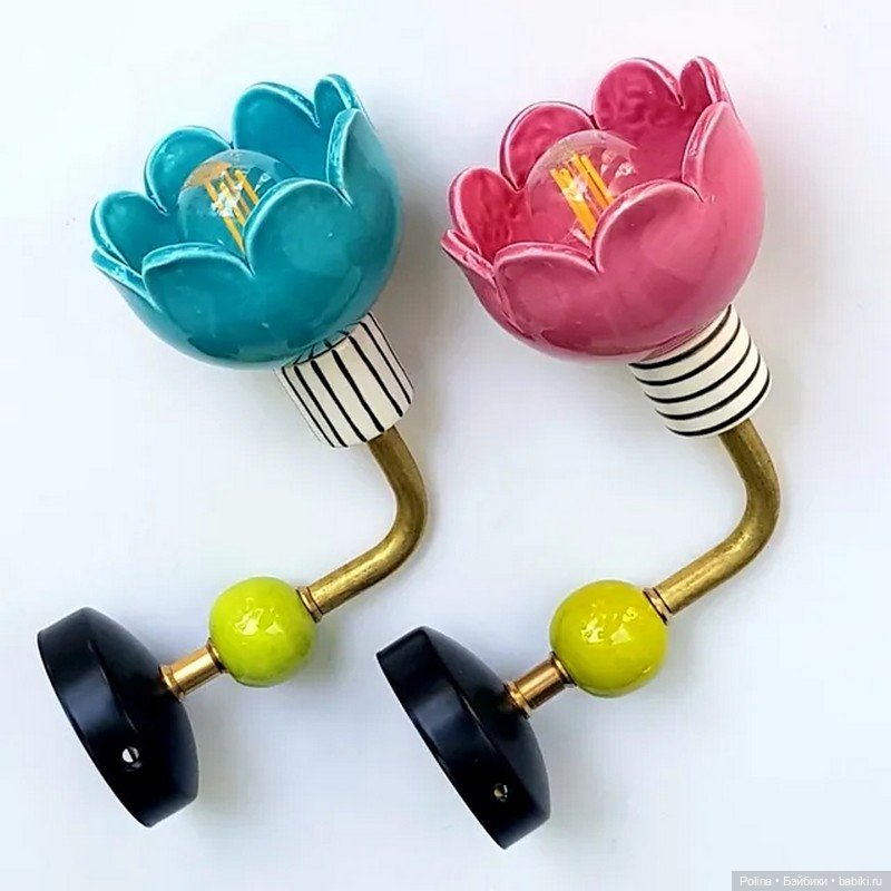 Цветочки-светильники из керамики (фото 2)