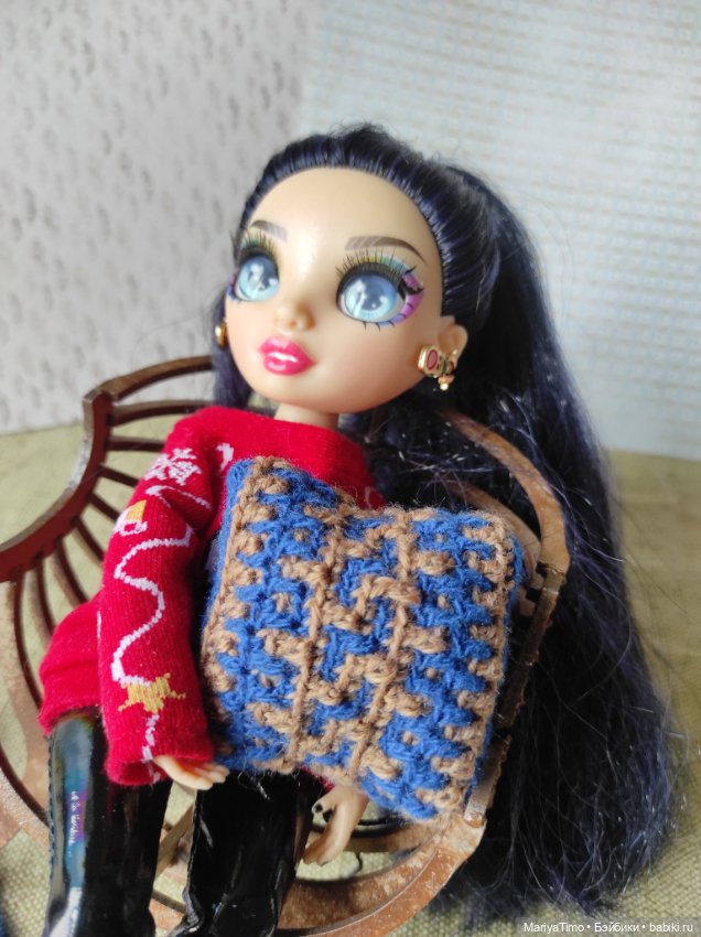 Коврик и подушка мозаичным вязанием (фото 2)