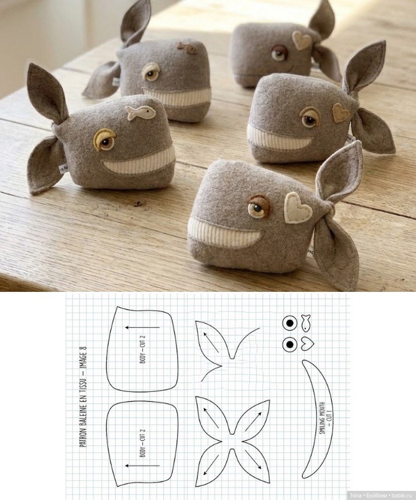 Кит с выкройкой — Выкройки разных животных: драконы